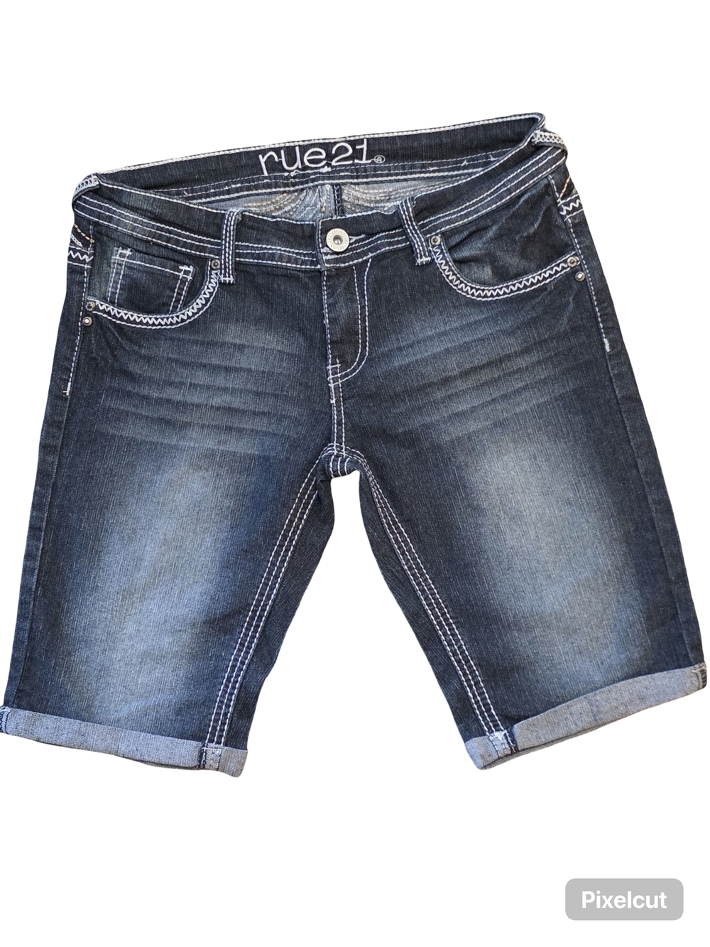 Rue21 Dark Blue Denim Bermuda Shorts